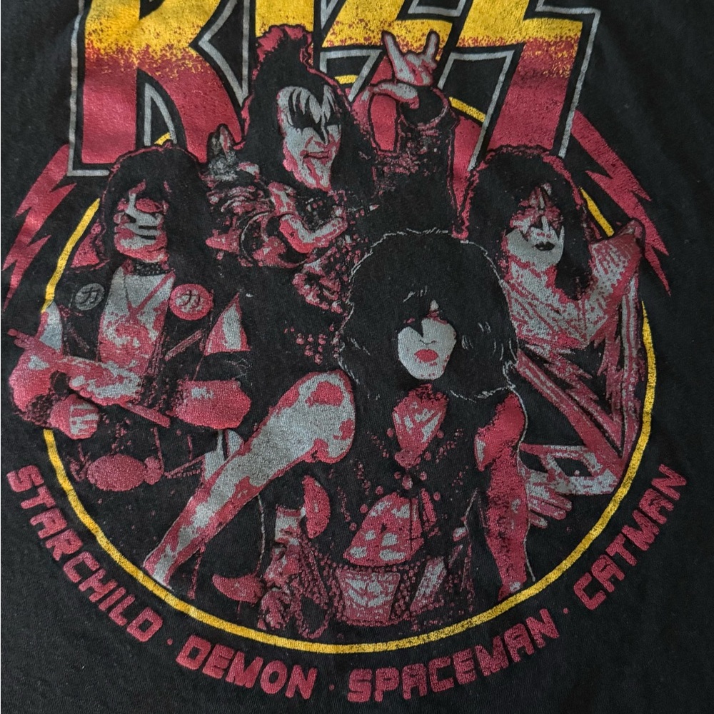 Kiss Black Tee with Yellow Logo